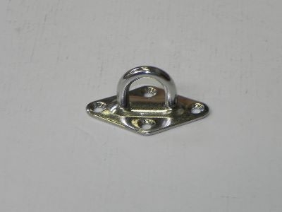 RVS plaat met oog: 80x50x3mm