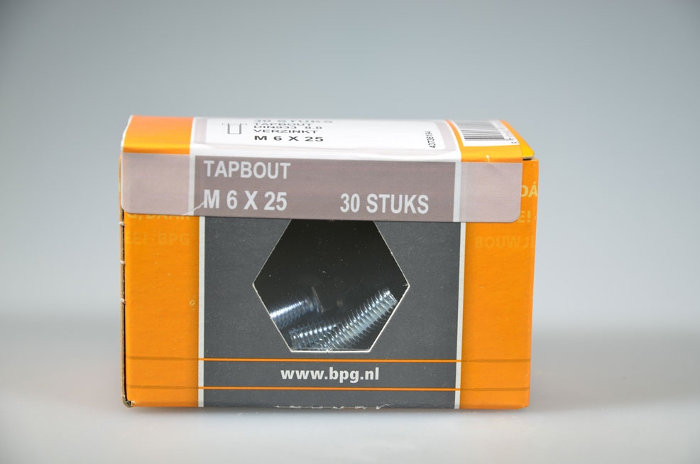 tapbout M6x25 zeskantkop...