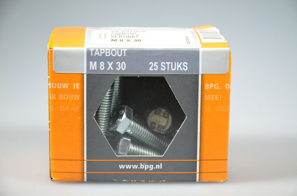 tapbout M8x30 zeskantkop...