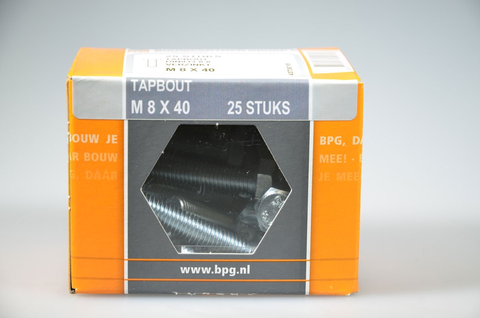 tapbout M8x40 zeskantkop...