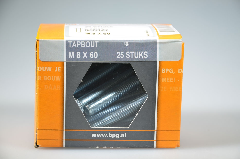tapbout M8x60 zeskantkop...